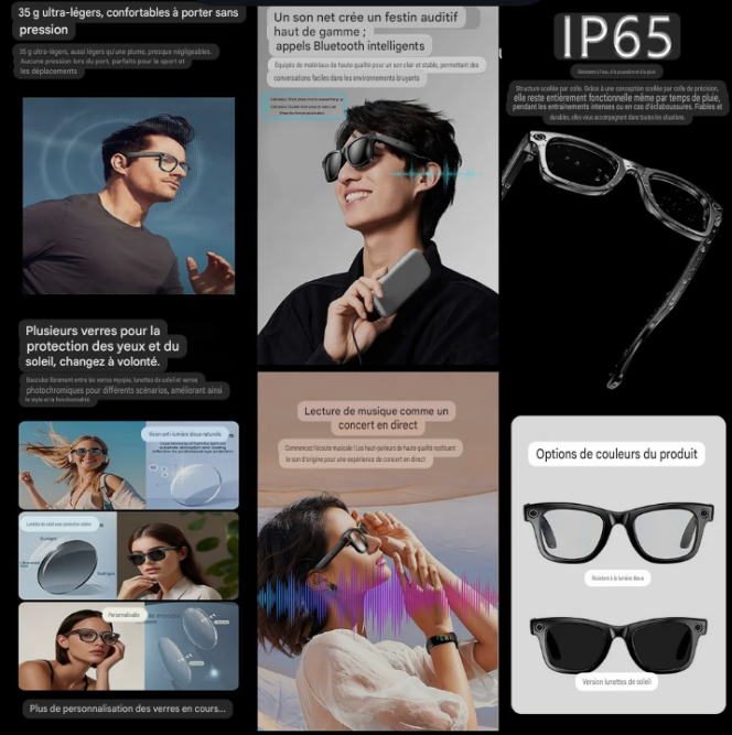 🕶️LUNETTES INTELLIGENTES AI – VOYEZ, ENTENDEZ, VIVEZ EN MAIN LIBRE ! 🎥🎧🤖