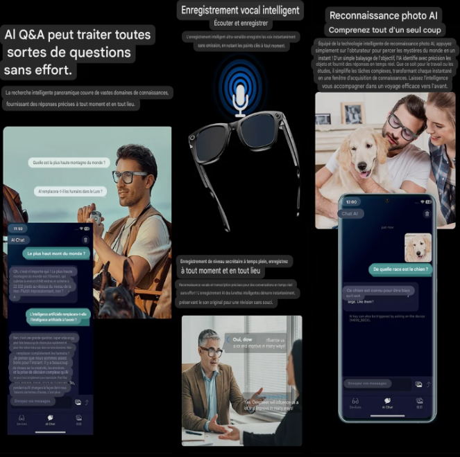 🕶️LUNETTES INTELLIGENTES AI – VOYEZ, ENTENDEZ, VIVEZ EN MAIN LIBRE ! 🎥🎧🤖