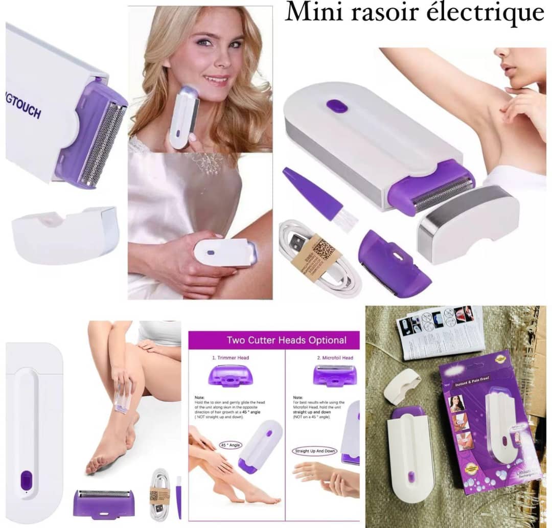 ✨ Mini Rasoir Électrique Rechargeable 🔌💜
