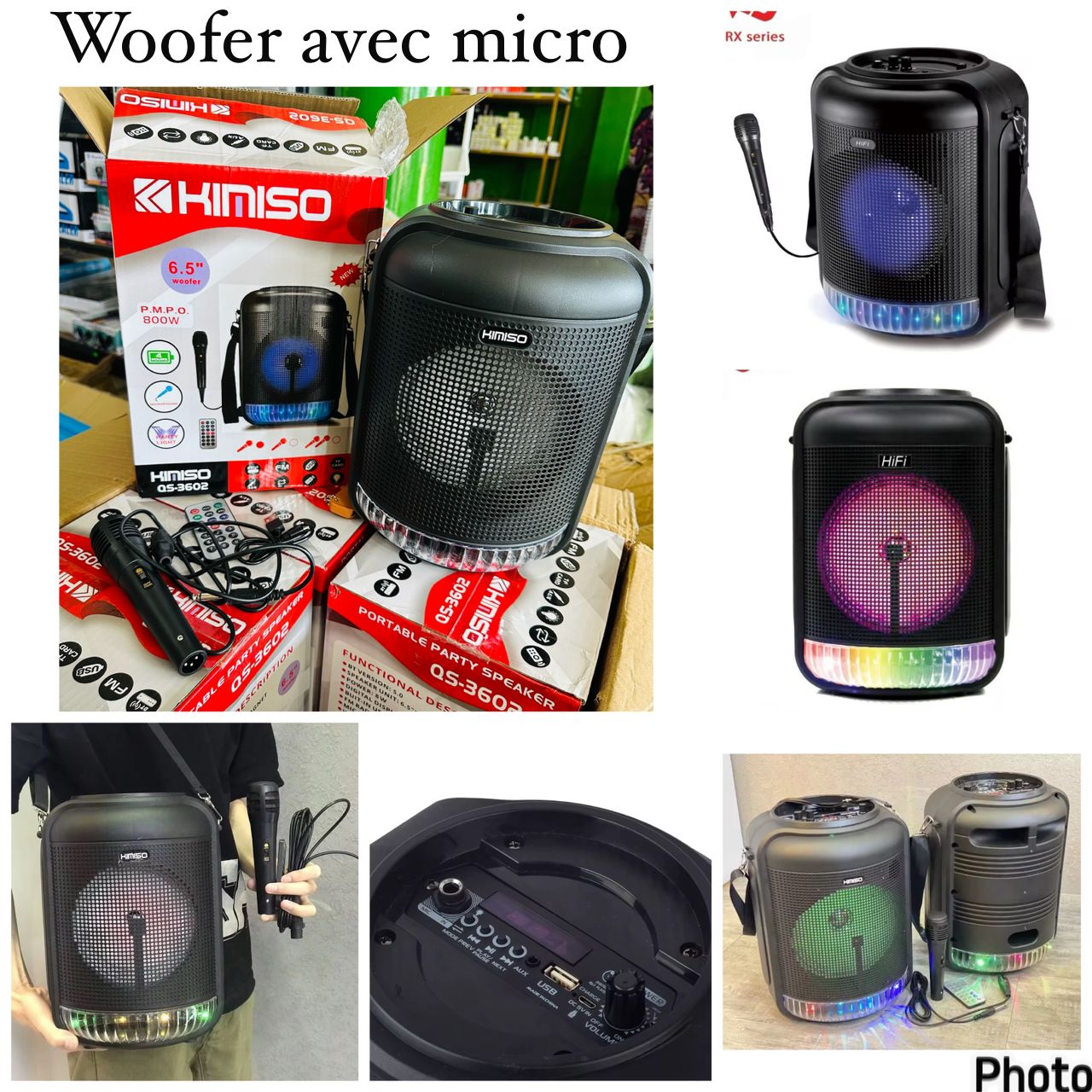 Haute Parleur Portable Rechargeable avec micro et télécommande