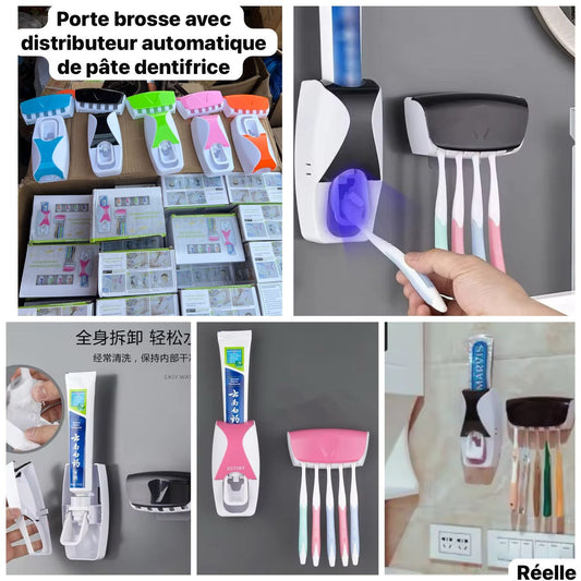 🪥 Porte-brosses avec Distributeur Automatique de Dentifrice 🪥