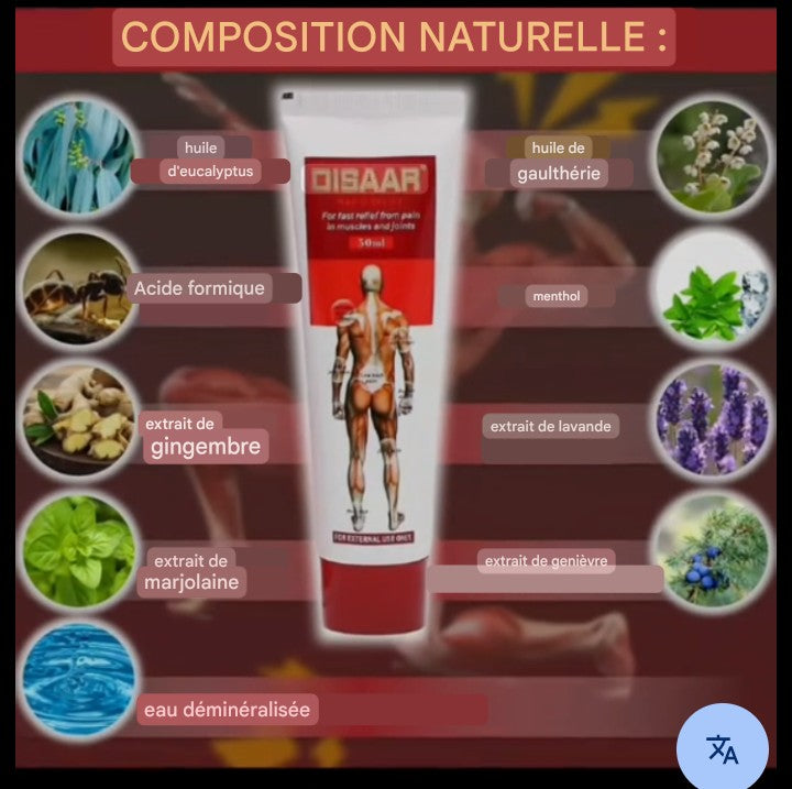 🧴 Crème Analgésique & Chauffante DISAAR