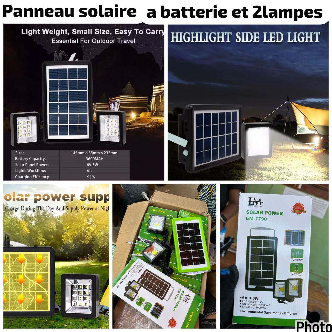 ☀️ Kit Solaire avec Batterie & 2 Lampes LED – Éclairez votre Vie en Toute Autonomie ! 🔋💡